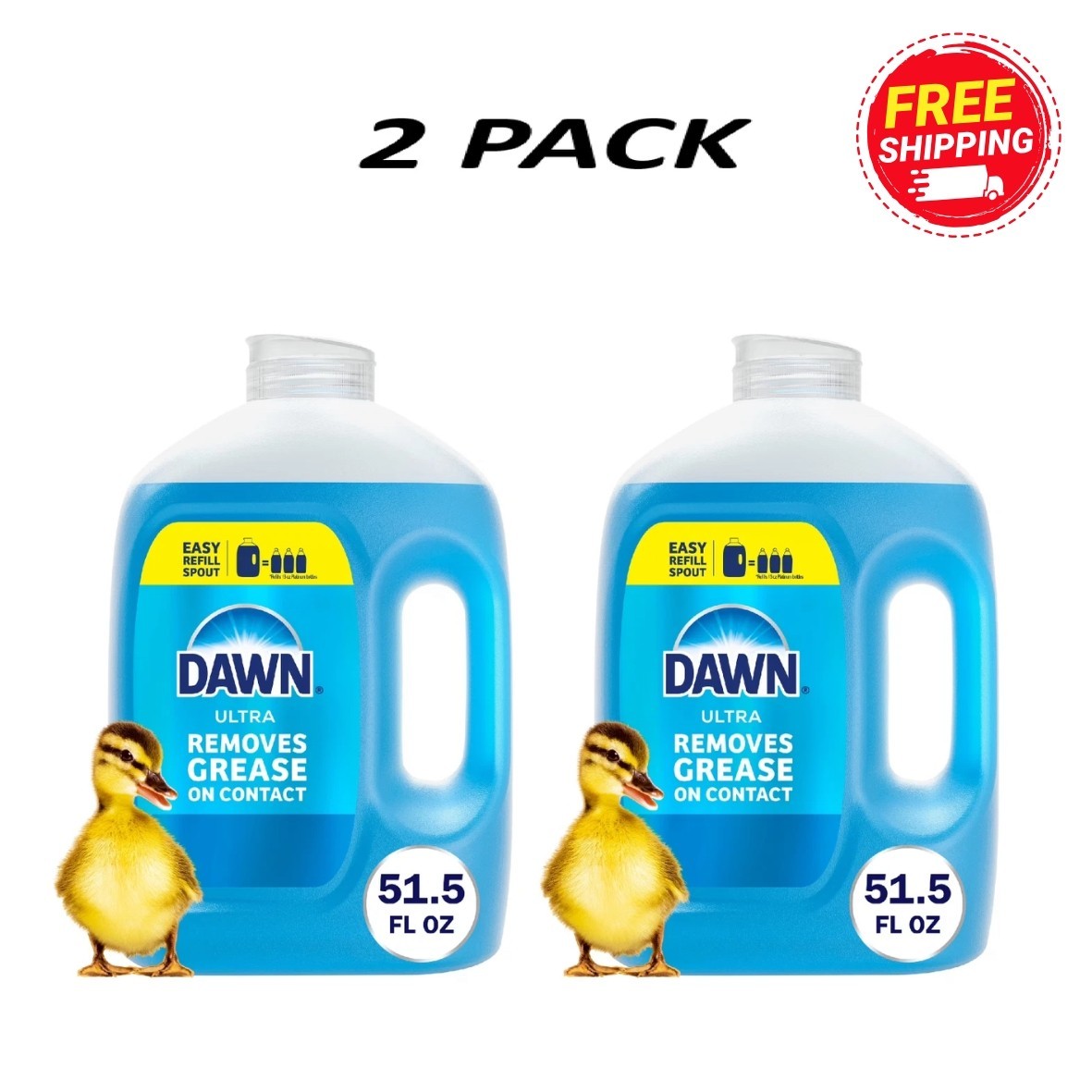 (2 PACK) Dawn Ultra Refill Jug Dish Soap Original, 51.5oz.