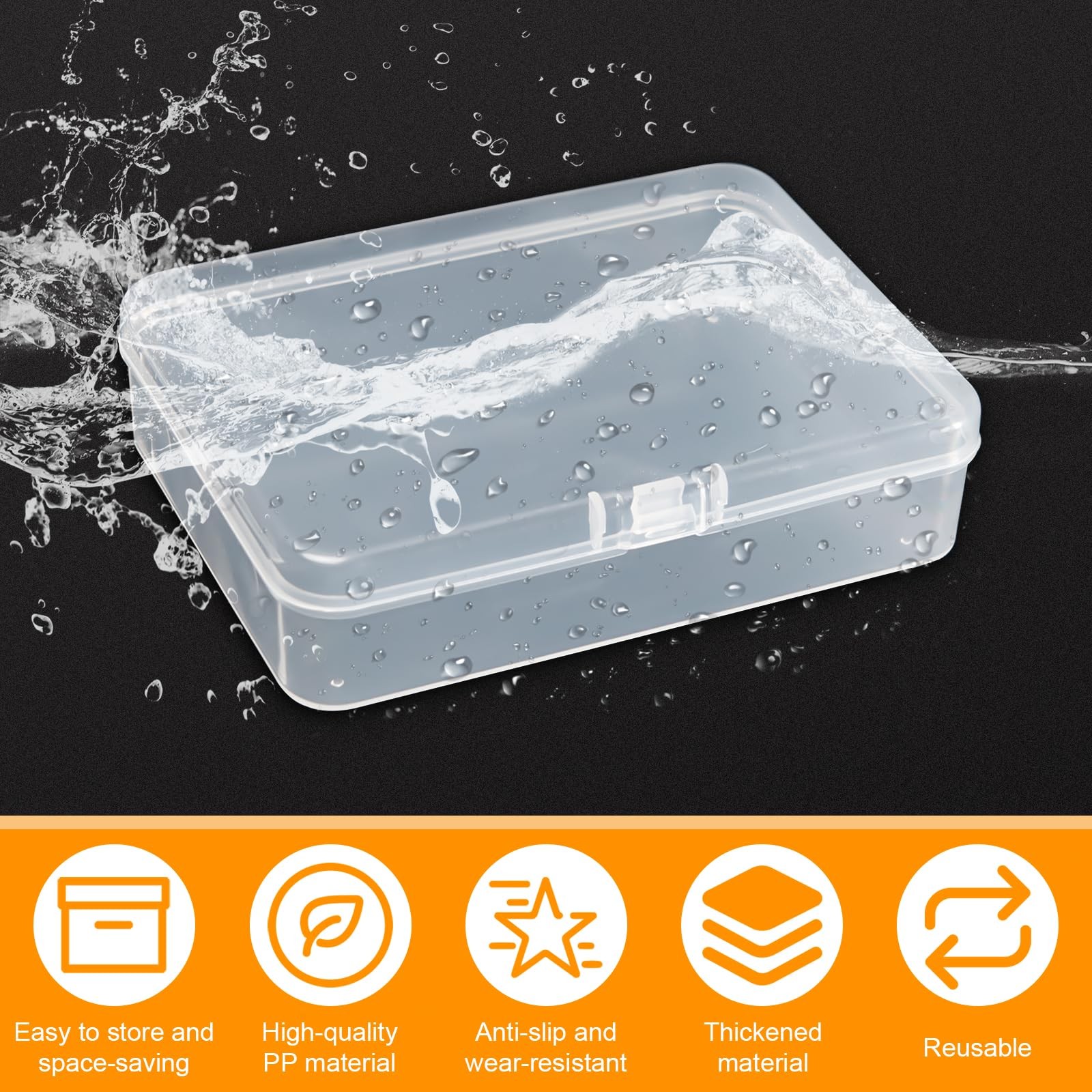 6 Pcs Mini Plastic Storage Containers with Lids, 4.5×3.4 Inches Clear Rectang…
