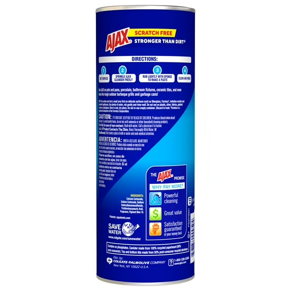 (6 pack) Ajax Powder Cleanser with Bleach, Scratch-Free Formula, 21 oz Bottle