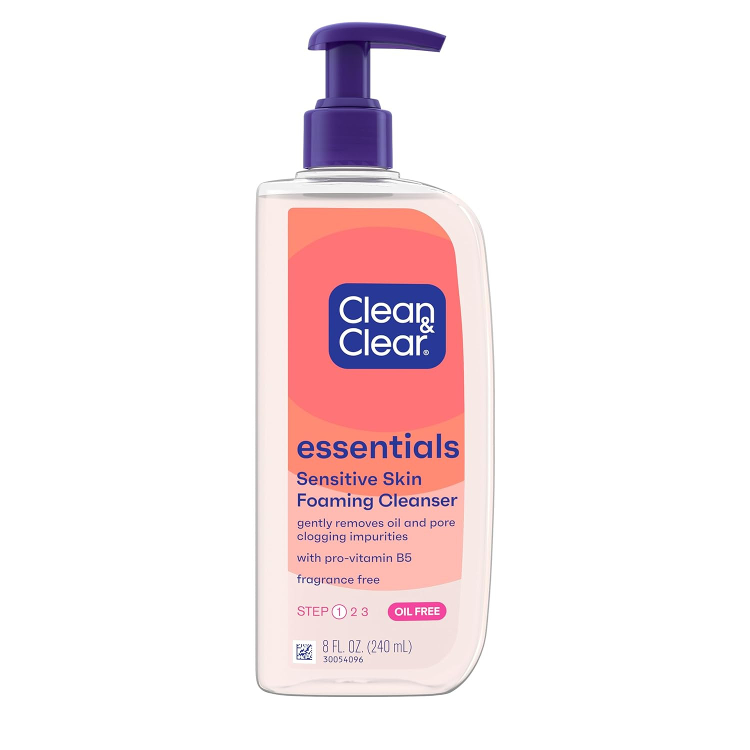 Clean & Clear Oil-Free Foaming Facial Cleanser for Sensitive Skin, 8 fl oz