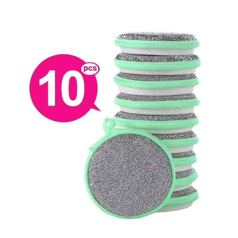 10Pcs Magic Scrub Sponge Double Sided Heavy Duty Dish Washing Kitchen Pad