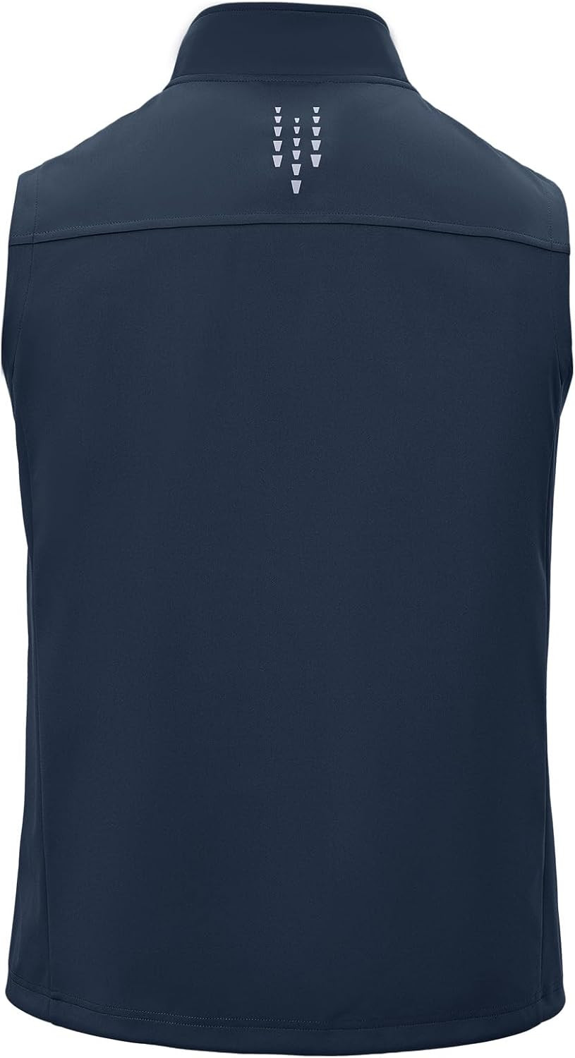 Men’S Lightweight Softshell Vests Windproof Sleeveless Jackets Golf Outdoor Oute
