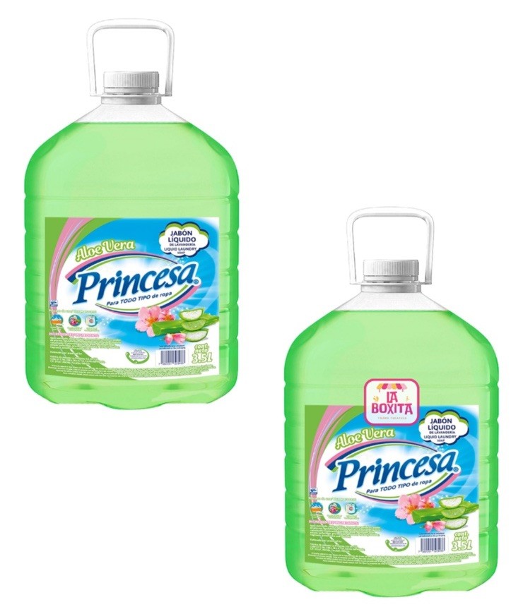 2 Pack PRINCESA JABON ALOE LIQUIDÓ LAUNDRY DETERGENT – 2 Pack 3.5L C/U