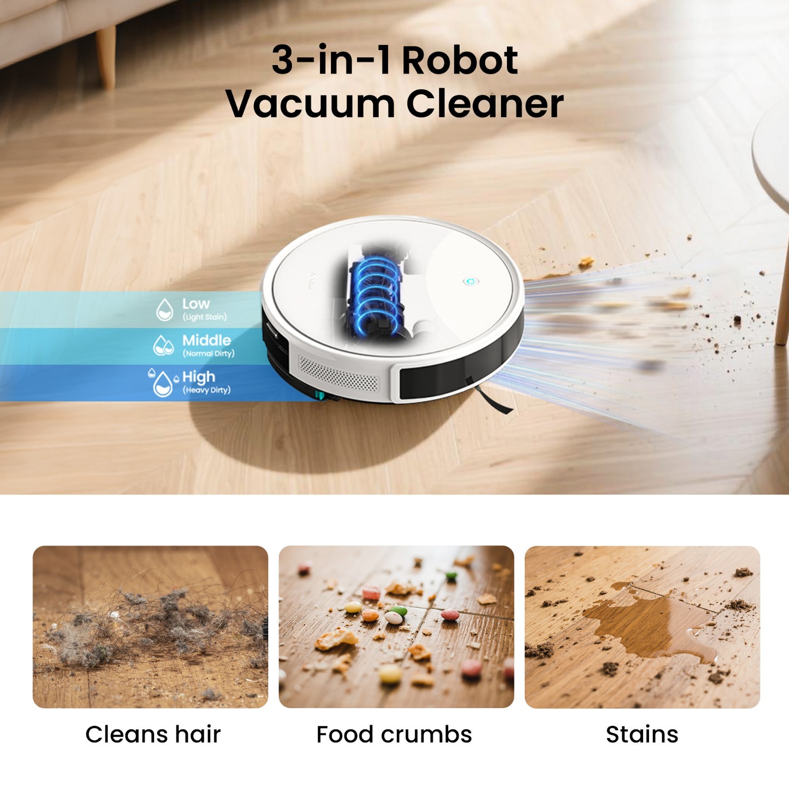 Lefant M350L 6000Pa Robot Vacuum Cleaner Self-Emptying Robotic Vacuum and Mop