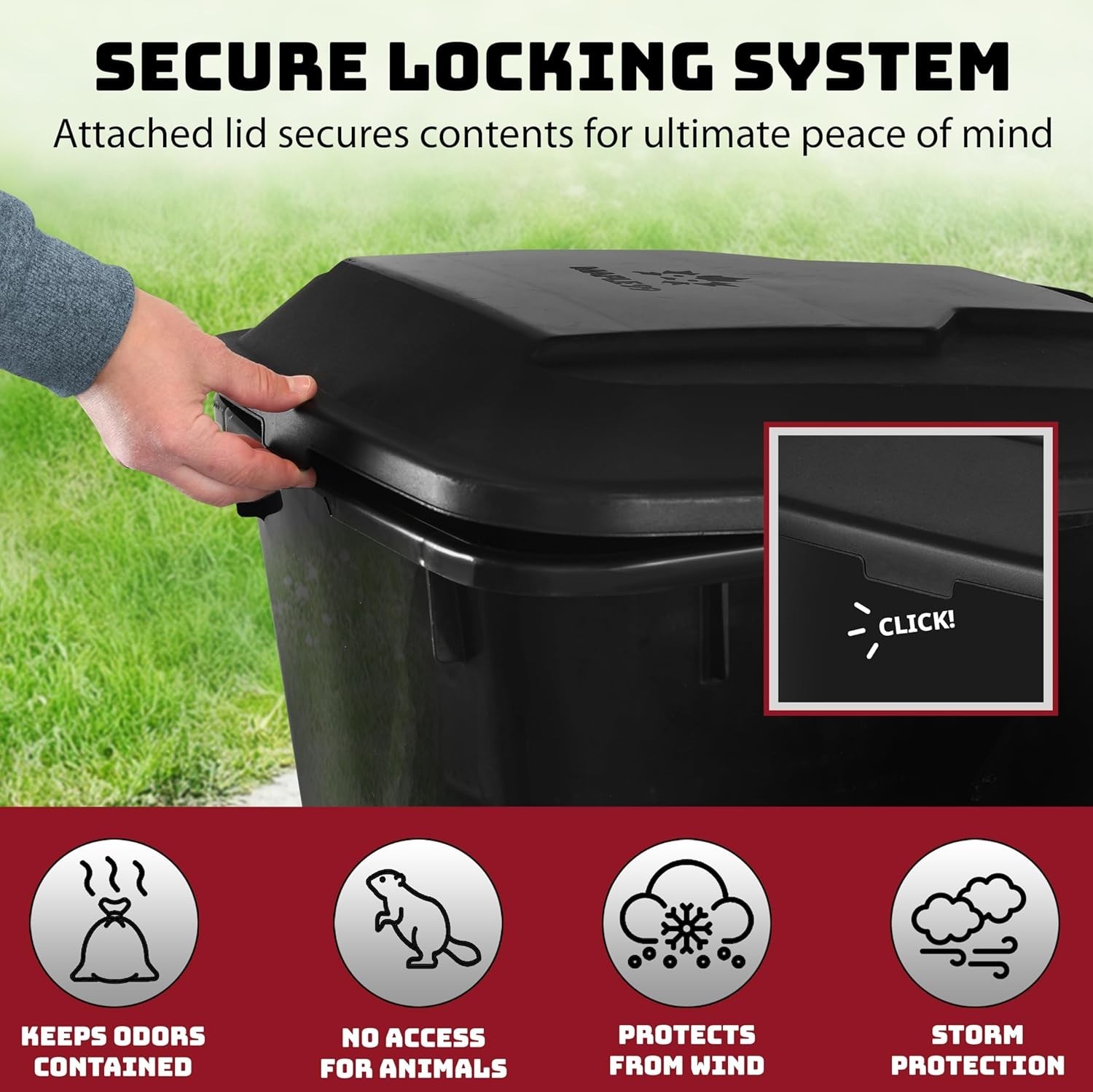 32-Gallon Wheeled Trash Can with Lid 2 Pack Heavy-Duty Outdoor Bins