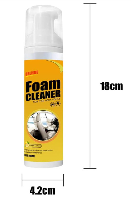 2Pcs Multipurpose Foam Cleaner Spray 100ml, Foam Cleaner for car and House Lemon