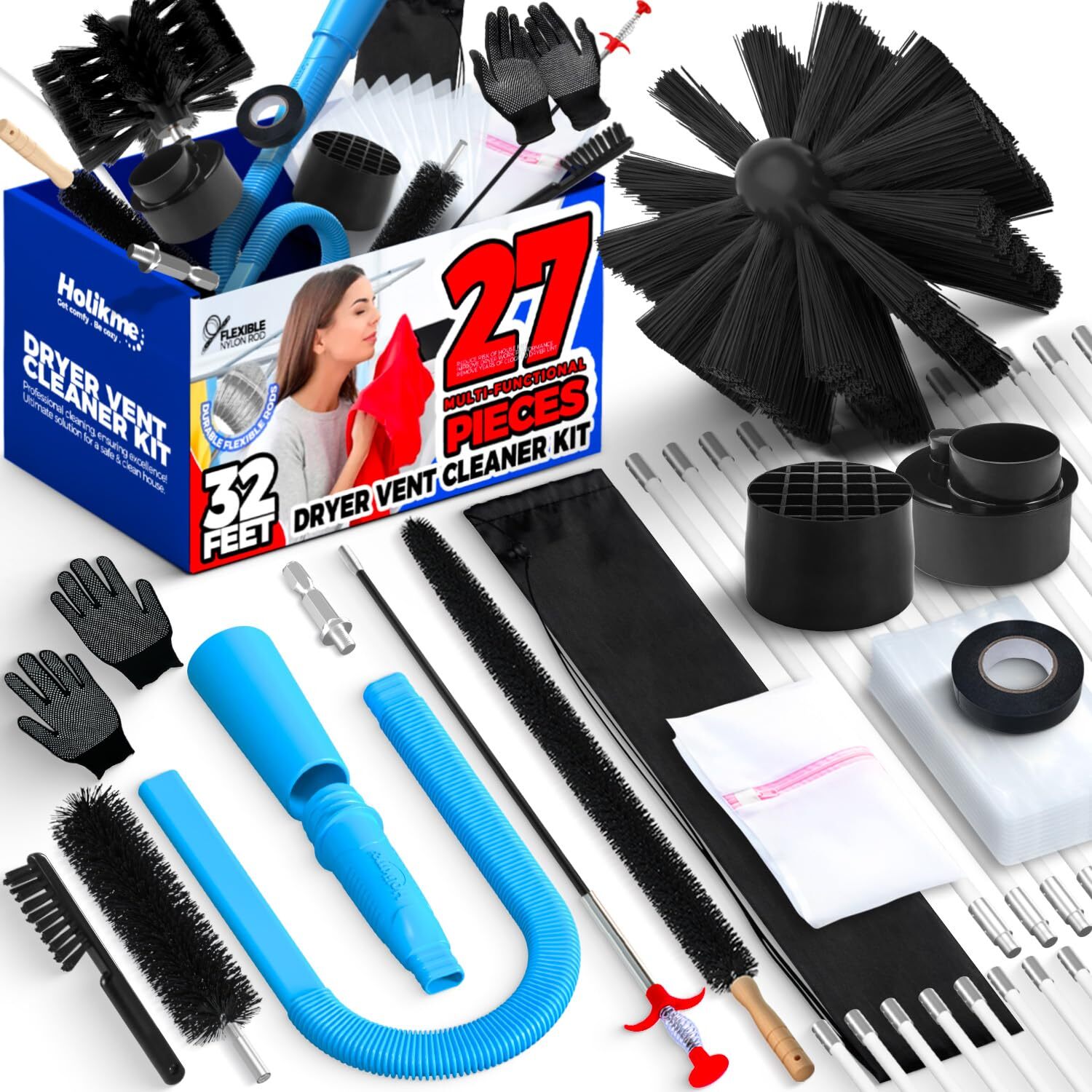 Dryer Vent Cleaner Kit Dryer Cleaning Tools Include Dryer Vent Brush Omnidire…