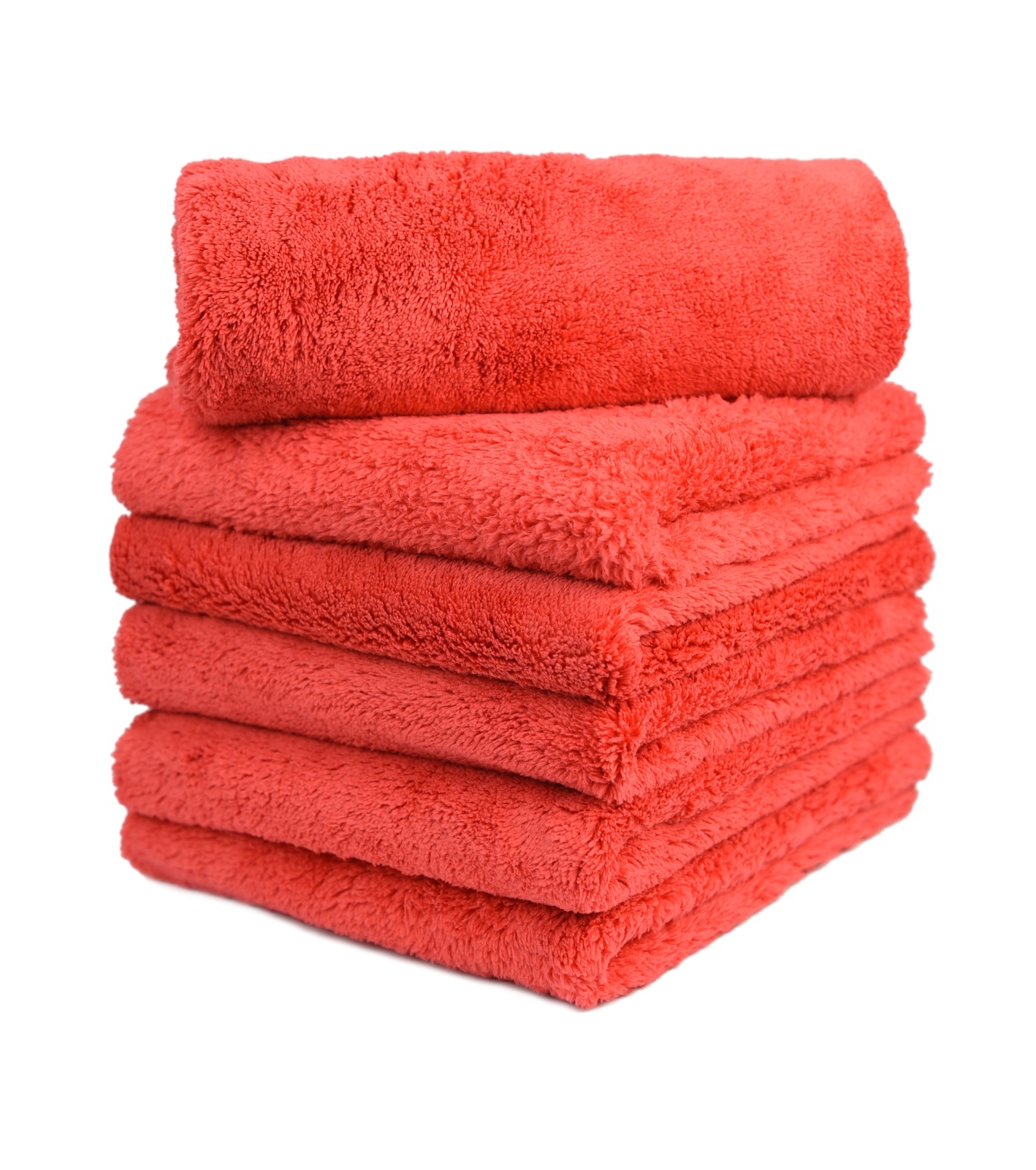 6pcs Microfiber Towel Edgeless Scratch Free Cleaning Clothes 16″x16″ Red
