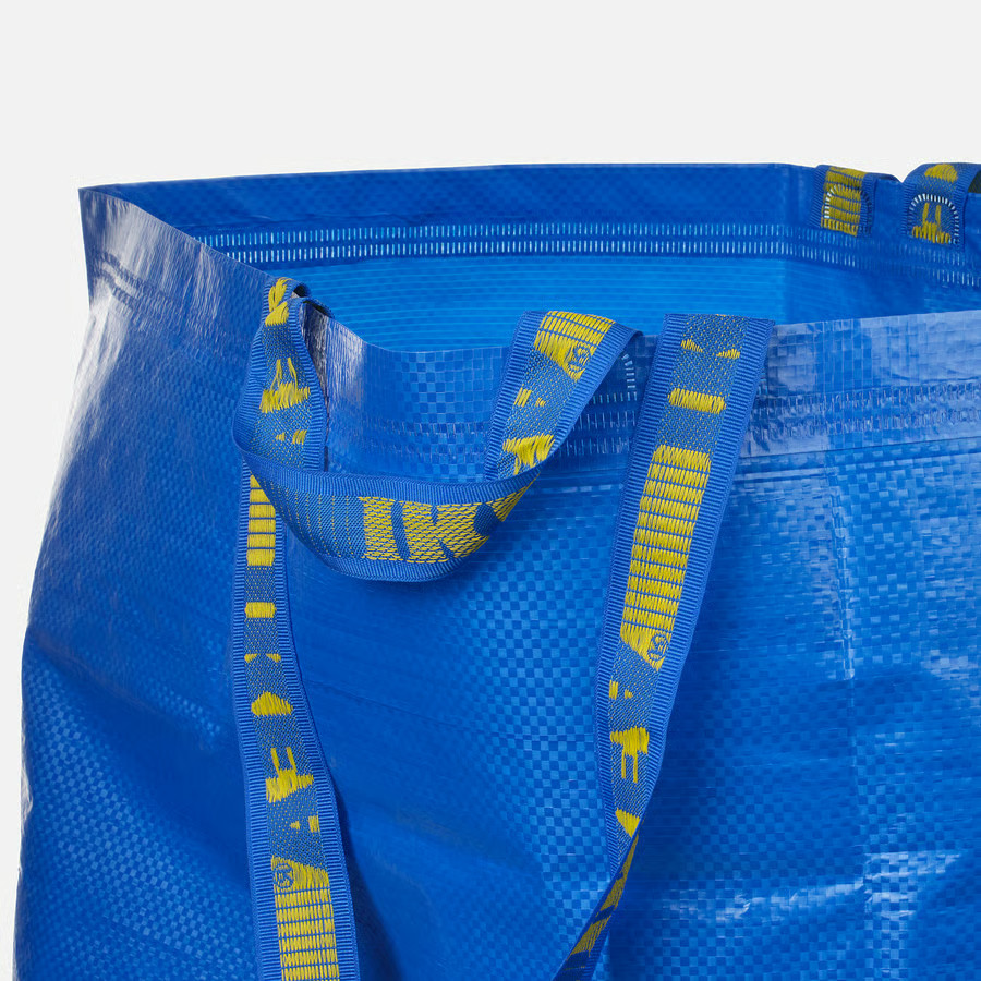 2PC IKEA Large Blue Shopping Bag Laundry Grocery Storage Durable-19Gal