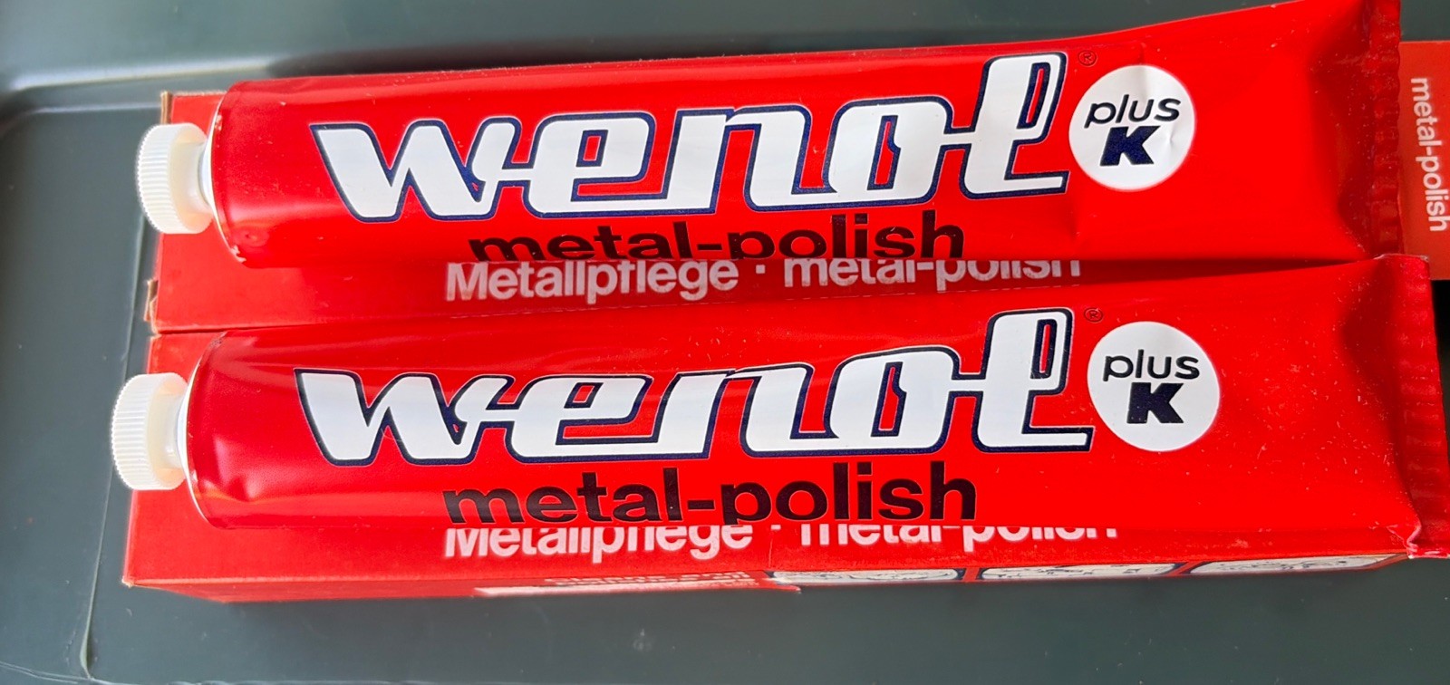 WENOL Red Metal Polish 100 Grams each Made IN Germany New Old Stock 2 Tubes