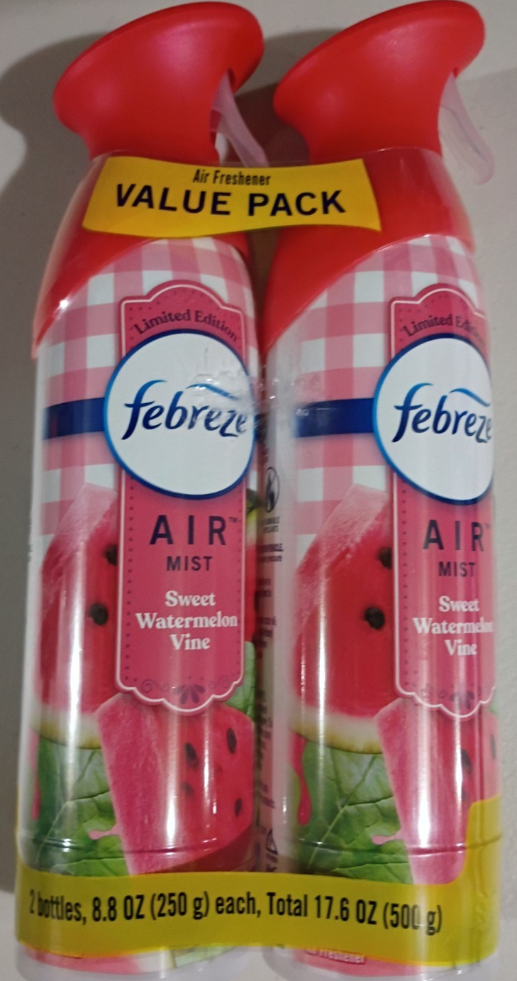 Febreze 2 Pk Air Freshener Spray LIMITED EDITION Sweet Watermelon Vine 8.8oz. Ea