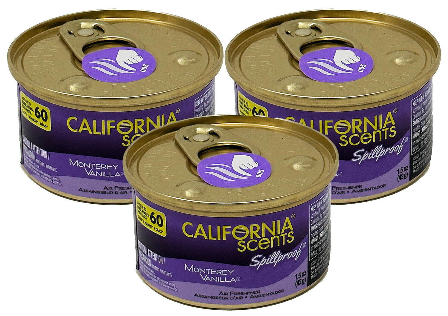 California Scents Air Freshener 3-Packs Car Air Freshener (Monterey Vanilla)