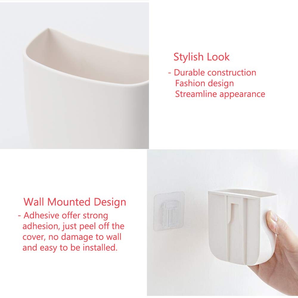 2 Pack Wall Mounted Remote Control Holder With Adhesive Storage