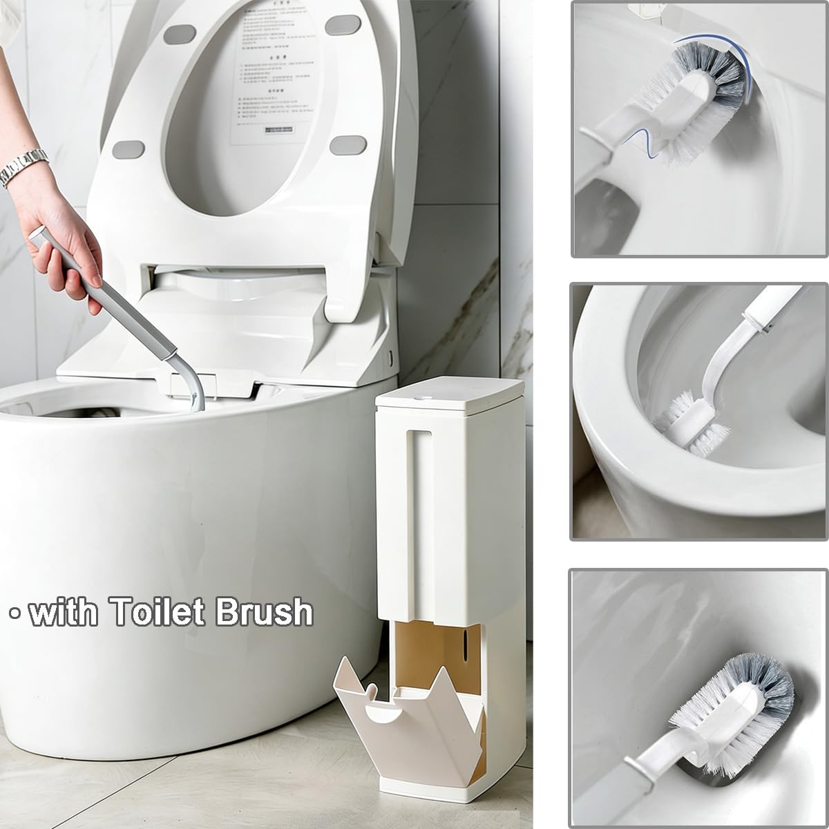 Slim Bathroom Trash Cans with Lid 4.4 Inches Wide/0.7 Gallons(3 Liters),Small