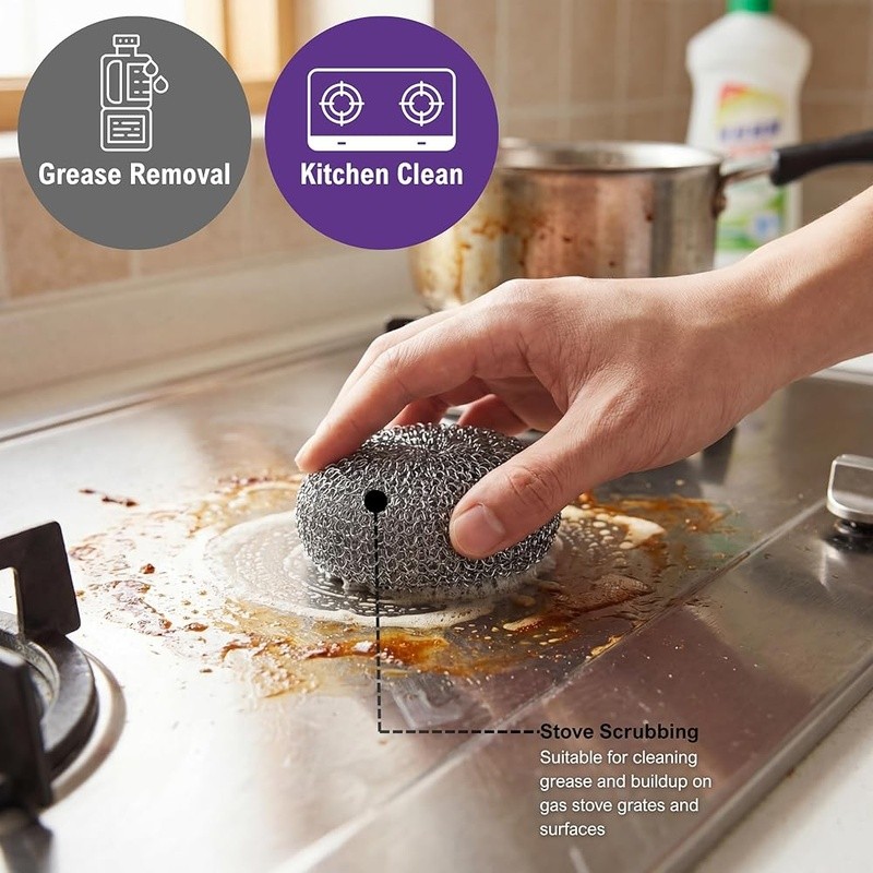 Heavy Duty Stainless Steel Scrubbing Pads Kitchen Cookware Grills Tiles Cleaning