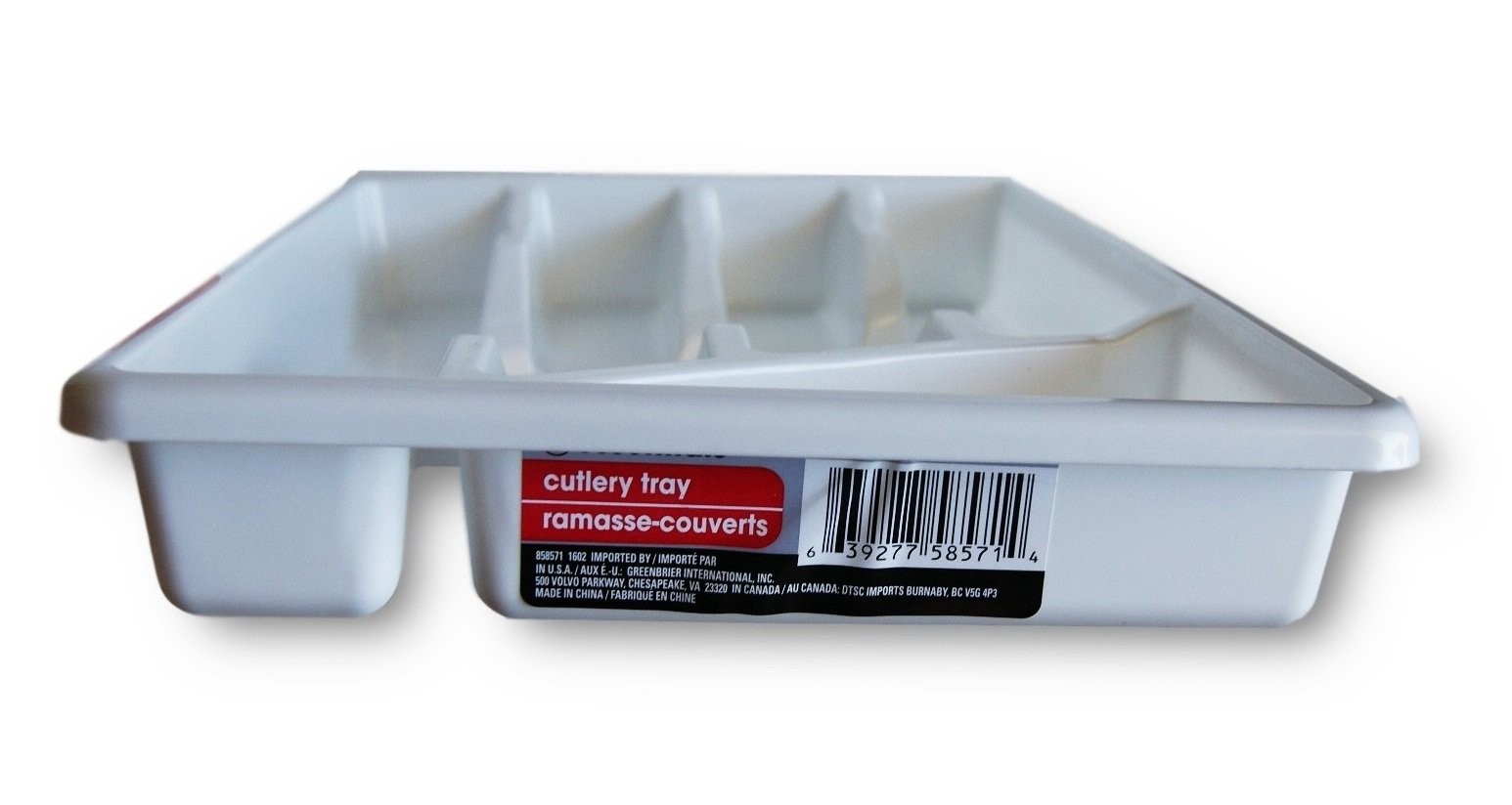 Cutlery Flatware Organizer Tray White