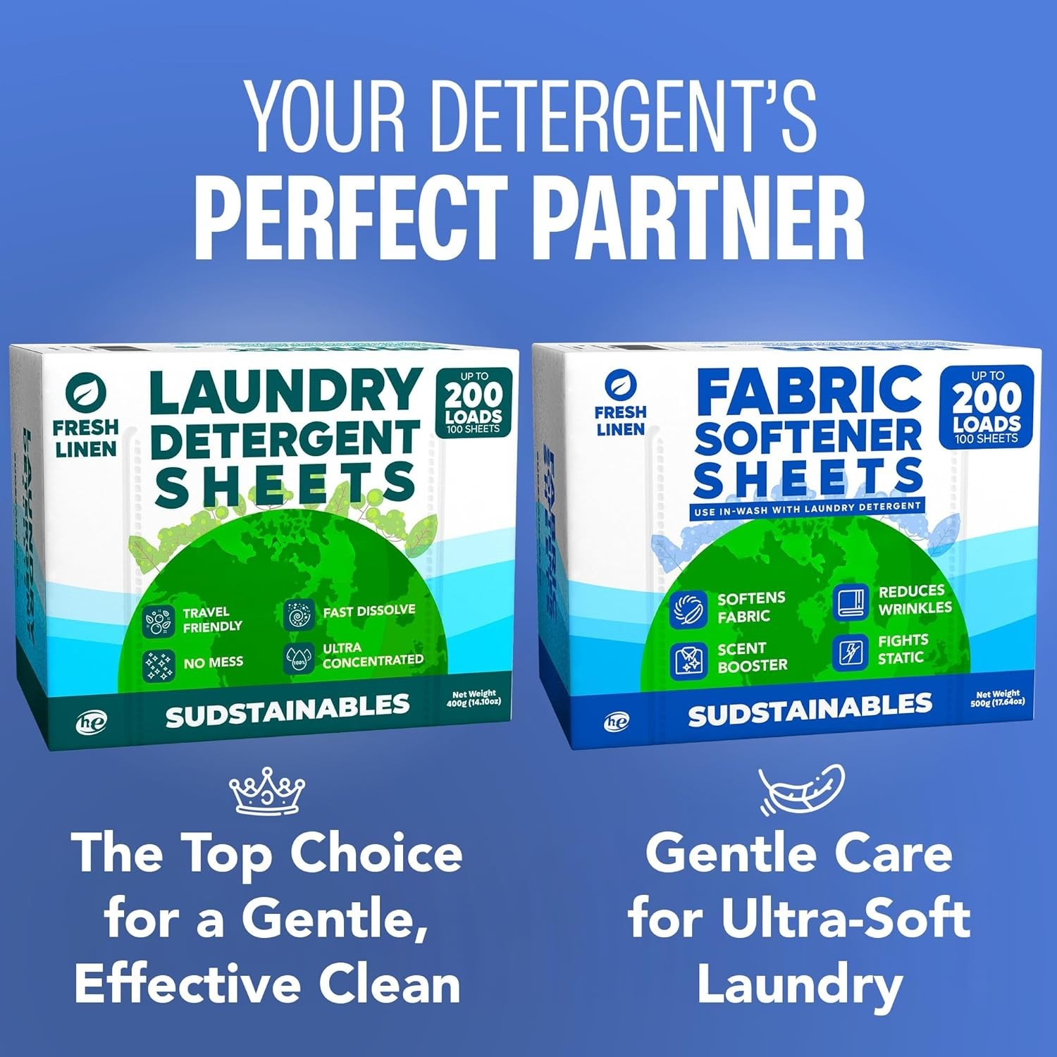 Mess-Free Soft Fabric Softener Sheets for Hassle-Free Laundry – 200 Loads