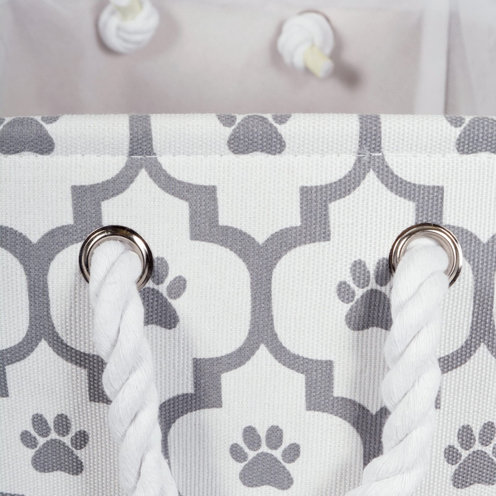 Target Small Round White Gray Pet Storage Basket 9×12 Stylish and Functional