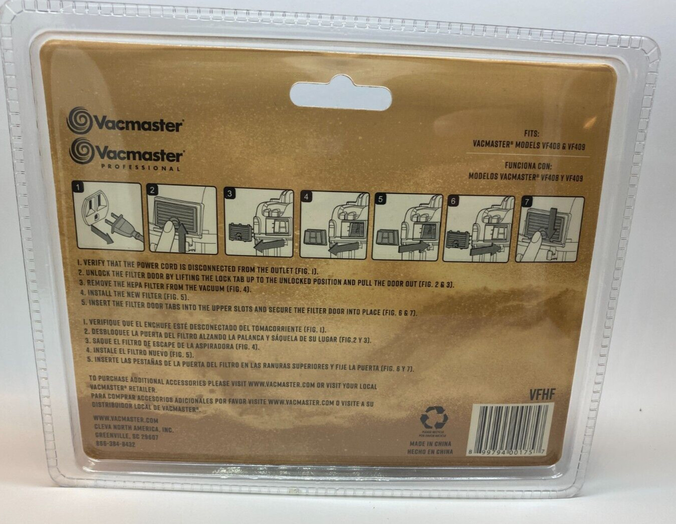 Vacmaster VFHF HEPA Exhaust Filter (Use with VF408 & VF409) – Prepaid Shipping