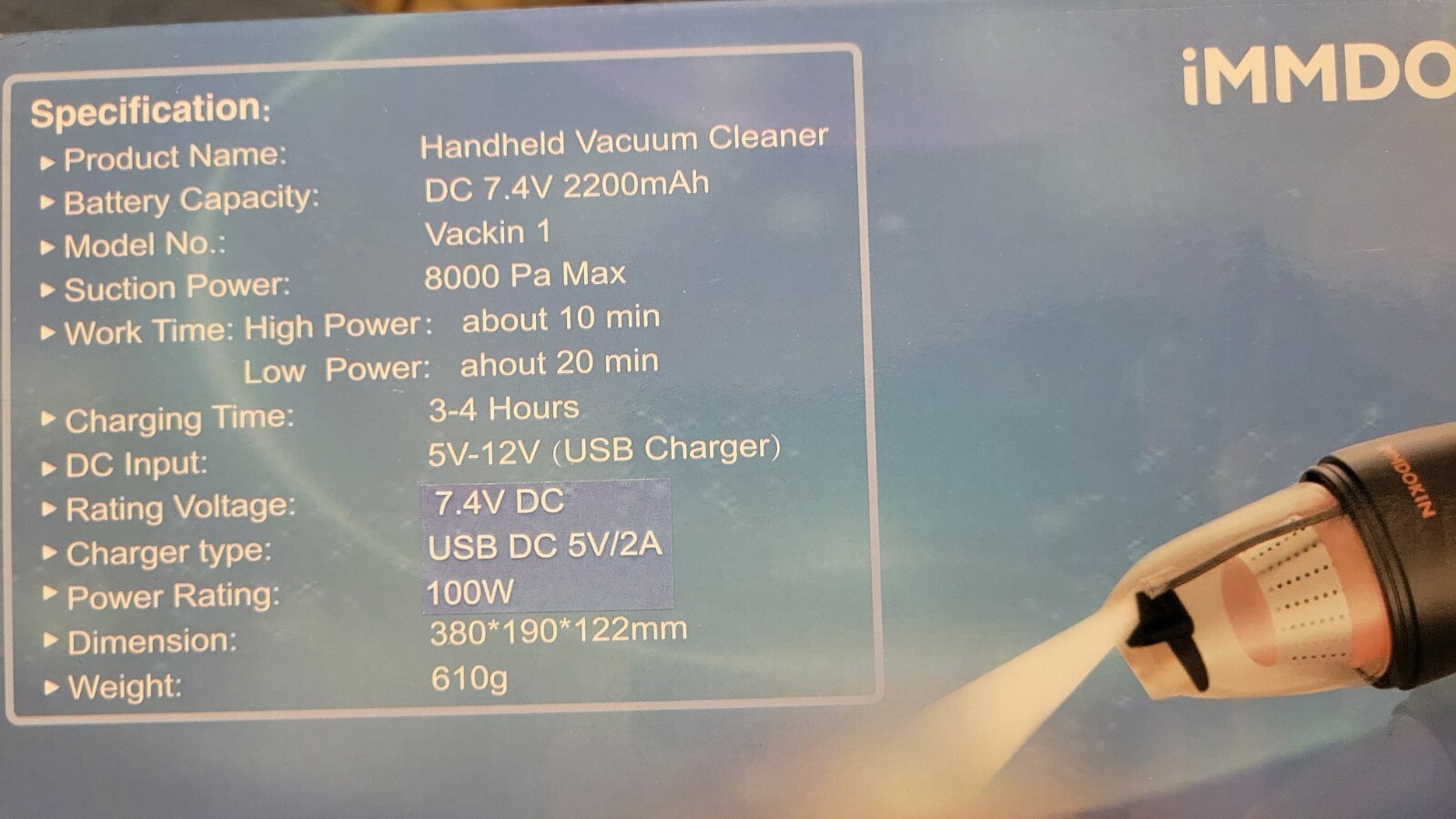 Cordless Handheld Vacuum, Mini Vacuum Dusbuster Portable 8000Pa Hand Vacuum…