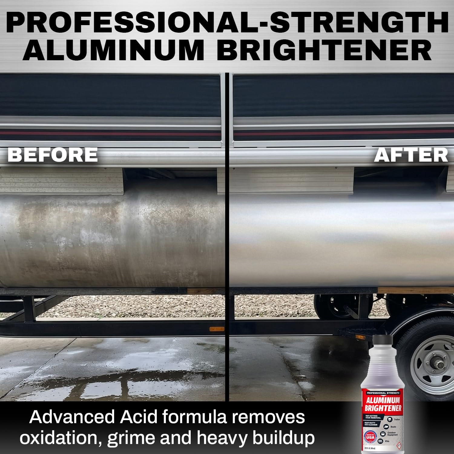 Concentrated Aluminum Brightener & Cleaner – Makes 4 Gallons – Removes Oxidation