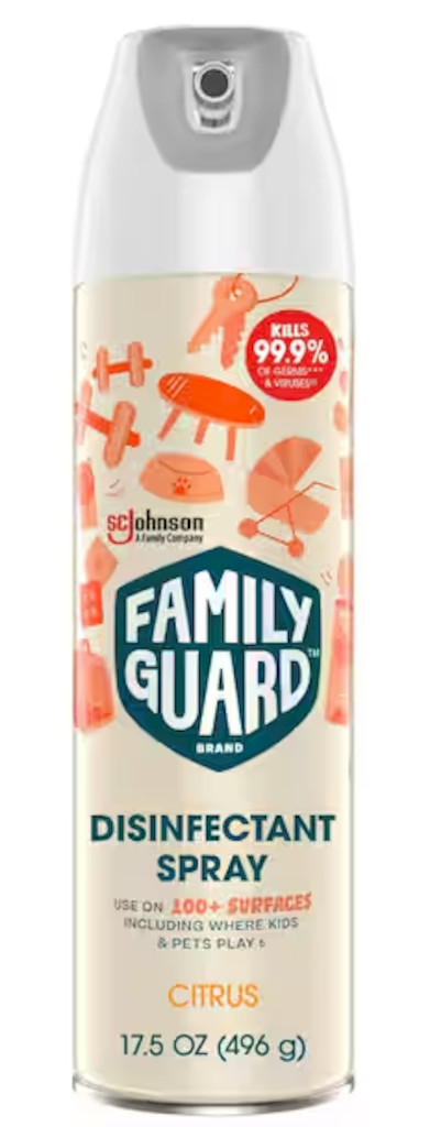 ***Lot Of 2**** Family Guard Disinfectant Spray Citrus Scent 17.5 OZ Each