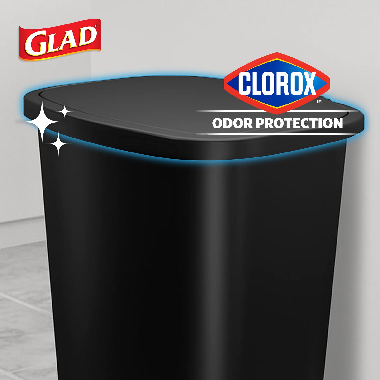 Glad Kitchen Trash Can with Lid, Foot Pedal and Garbage Bag Rings (Open Box)