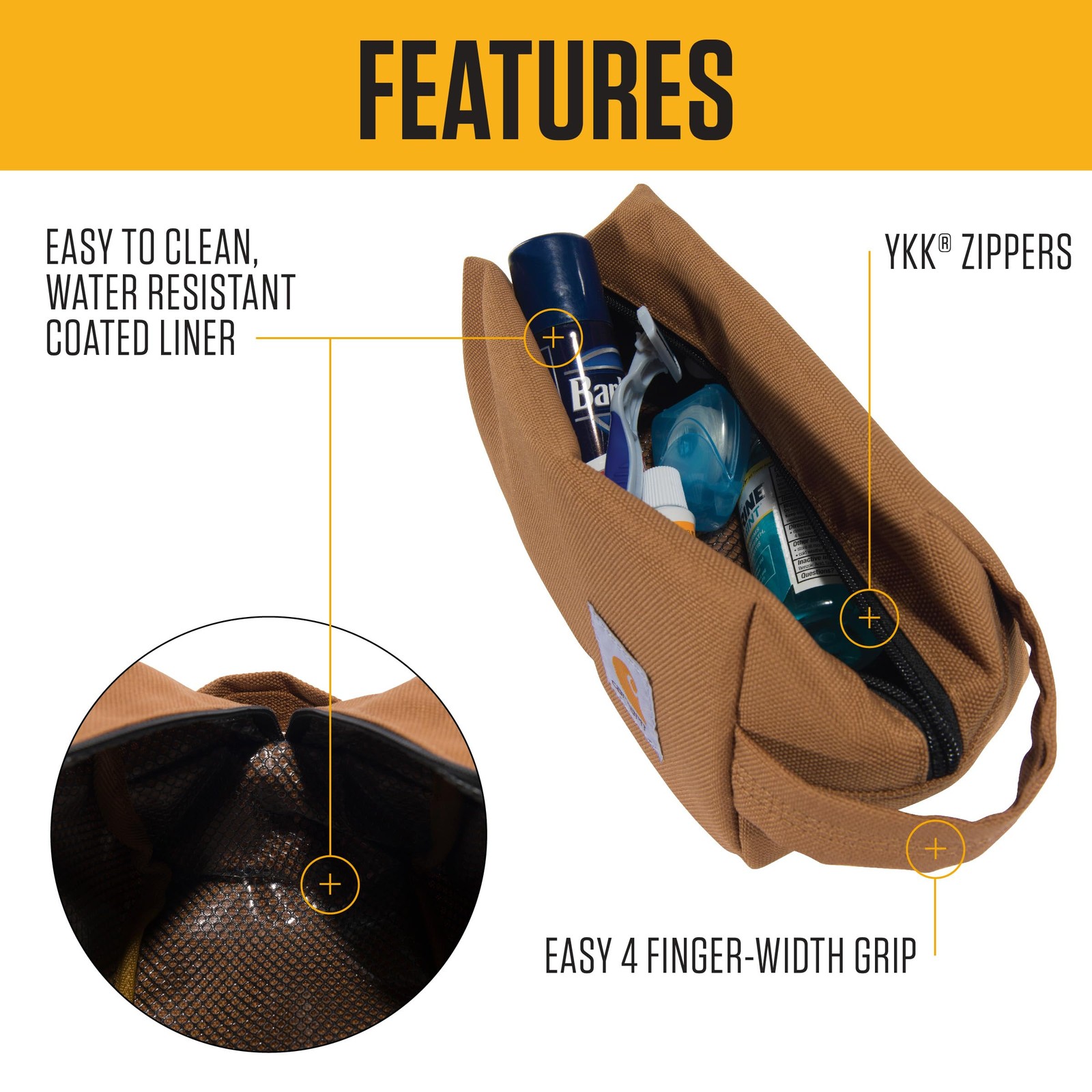 Carhartt Durable Travel Kit, Organize Essentials W/the One Size, Industry Red