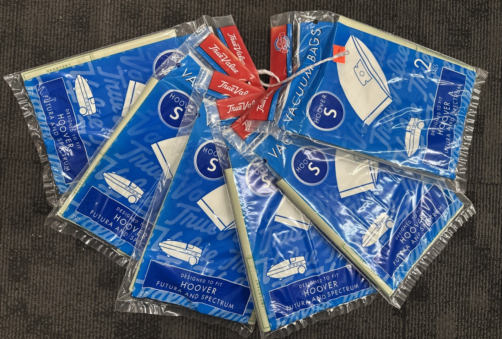 6 pks (12 bags) True Value Hoover S Vacuum Bags Fits Hoover Futura and Spectrum