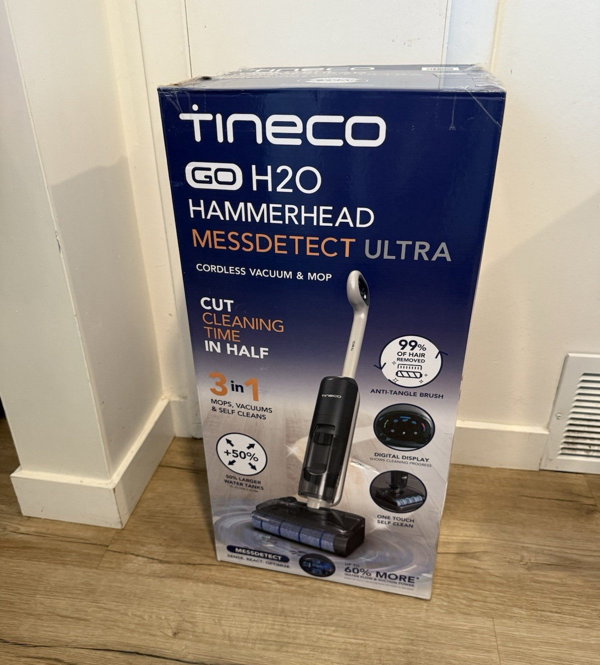 Tineco GO H2O HammerHead MessDetect Ultra Cordless Floor Washer Self-Cleaning