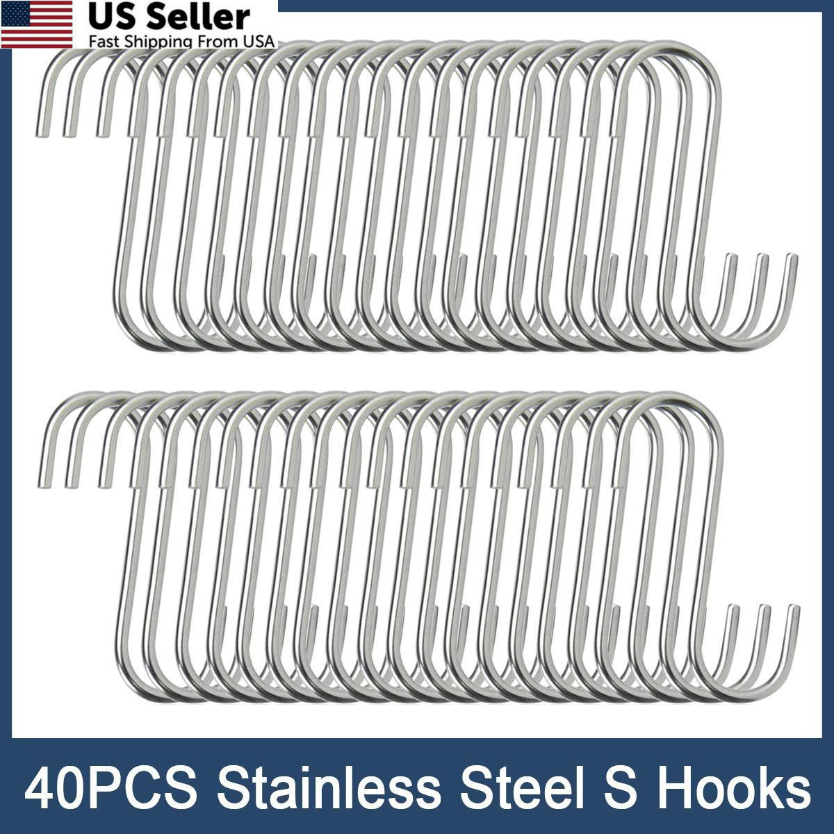 HTBMALL 40 Pack S Hooks – Stainless Steel Heavy Duty S 40-Pack(2.75 Inch)