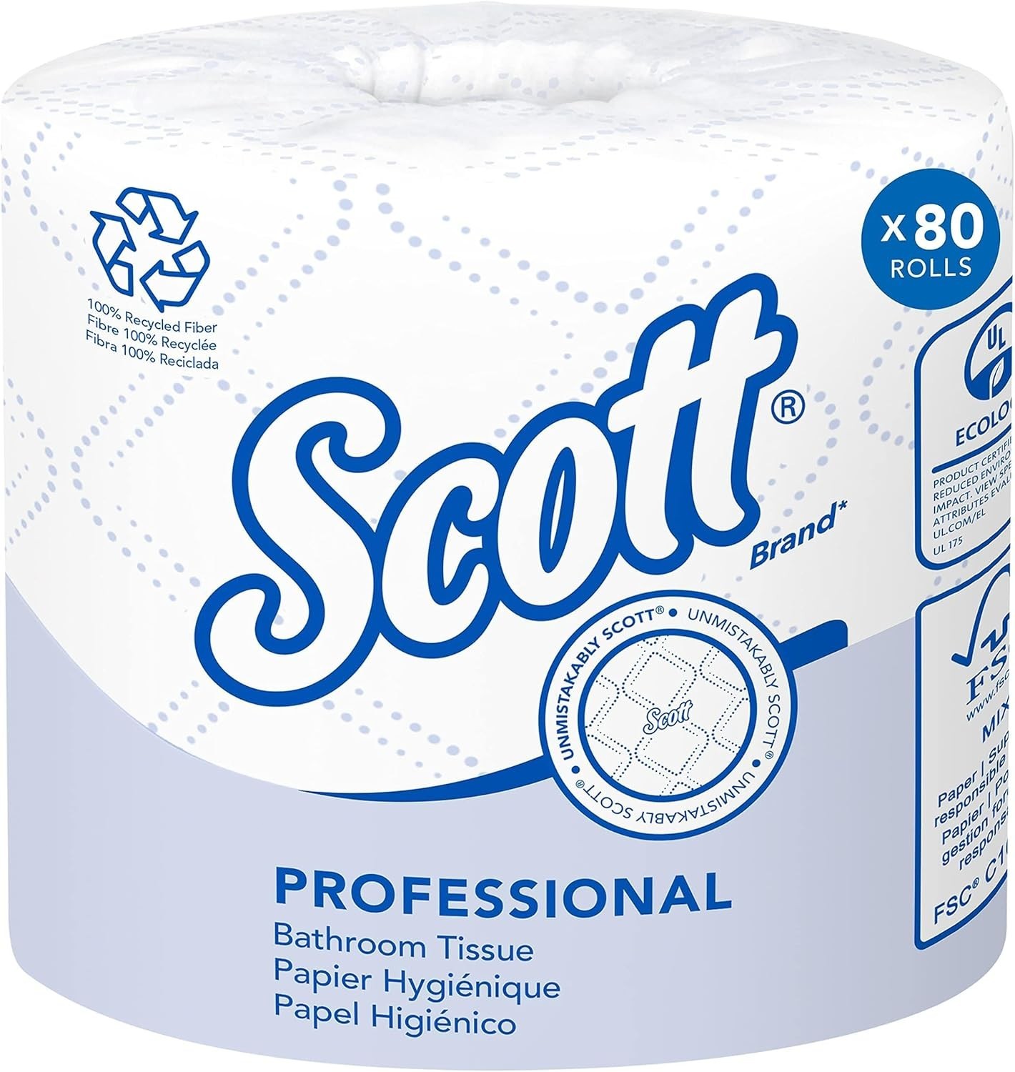 Recycled Fiber Toilet Paper Bulk Rolls 2-Ply White Eco-Friendly Septic Safe