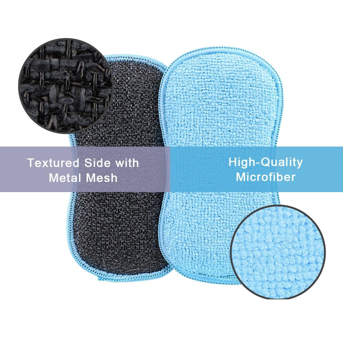 Non Scratch Sponges 12 Pack, Multi Purpose, Dish Pots Pans, Blue