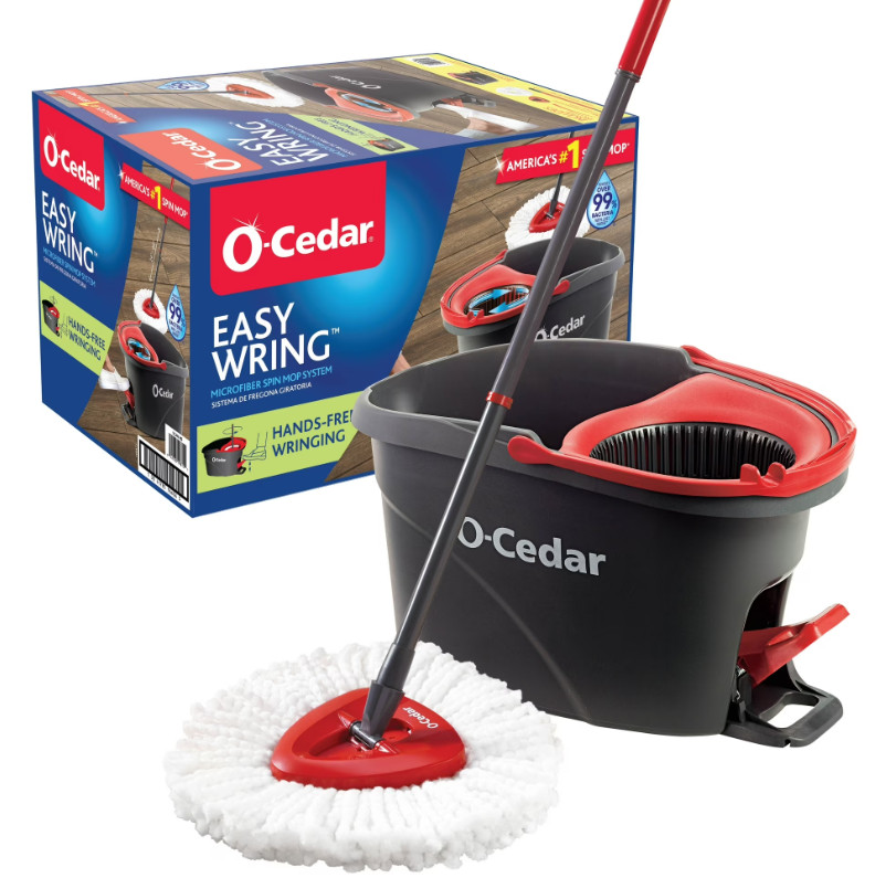 O-Cedar EasyWring Spin Mop & Bucket System Microfiber Floor Cleaning Set
