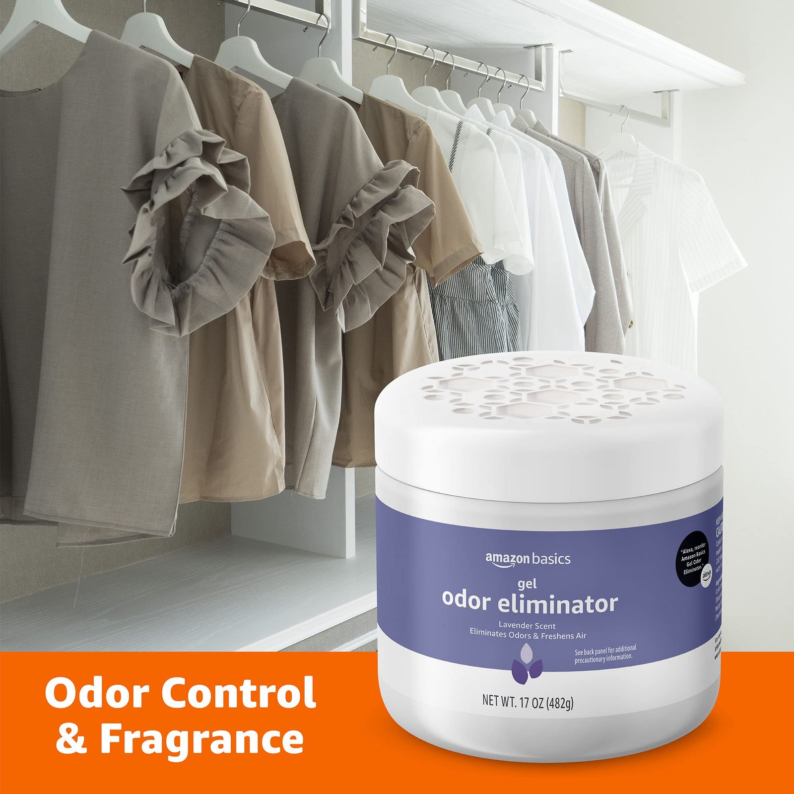 Amazon Basics Gel Odor Eliminator, Activated 17 Ounce (Pack of 1), White