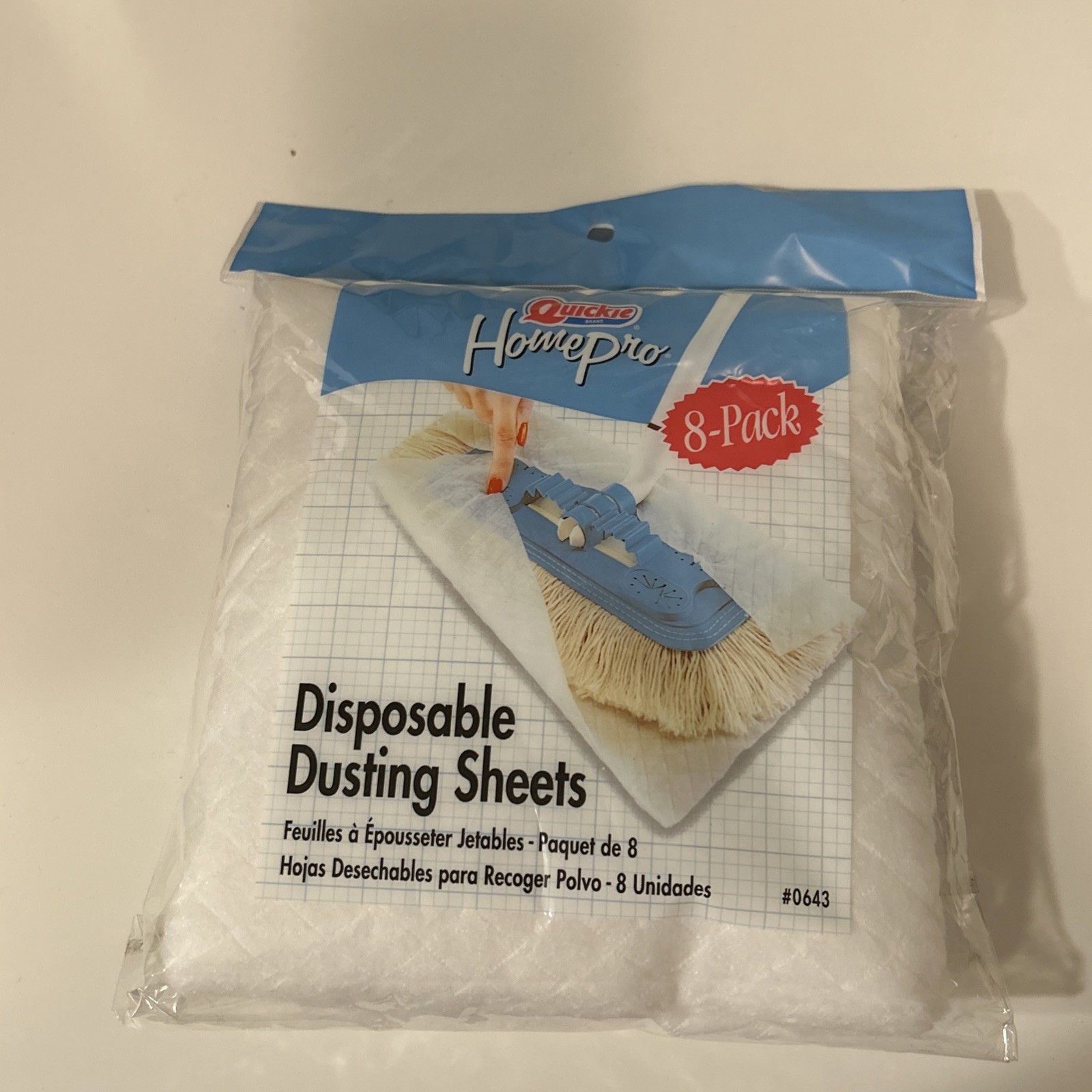 Quickie Brand Home Pro 8 Pack Disposable Dusting Sheets 14×14 2002 New Old Stock