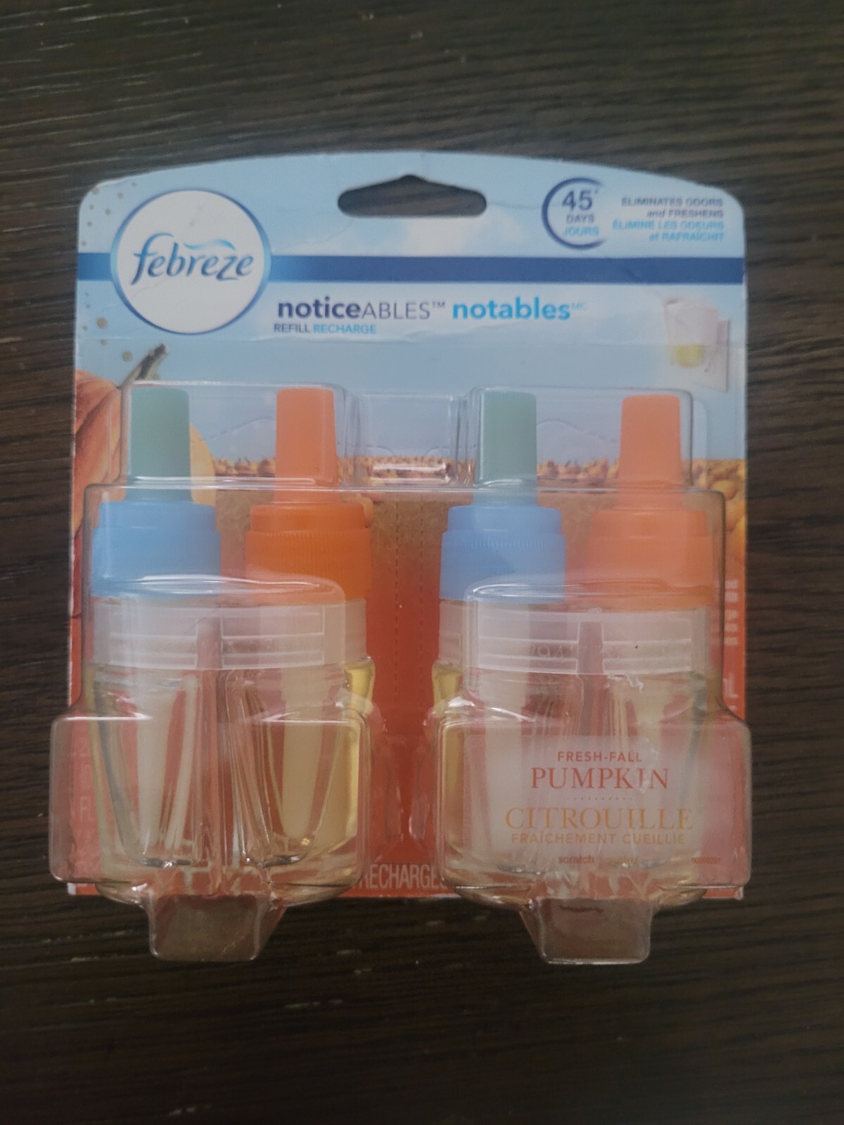 Febreze Plug Noticeable Notables Fresh Fall Pumpkin Scented Oil Refill 2 Refills