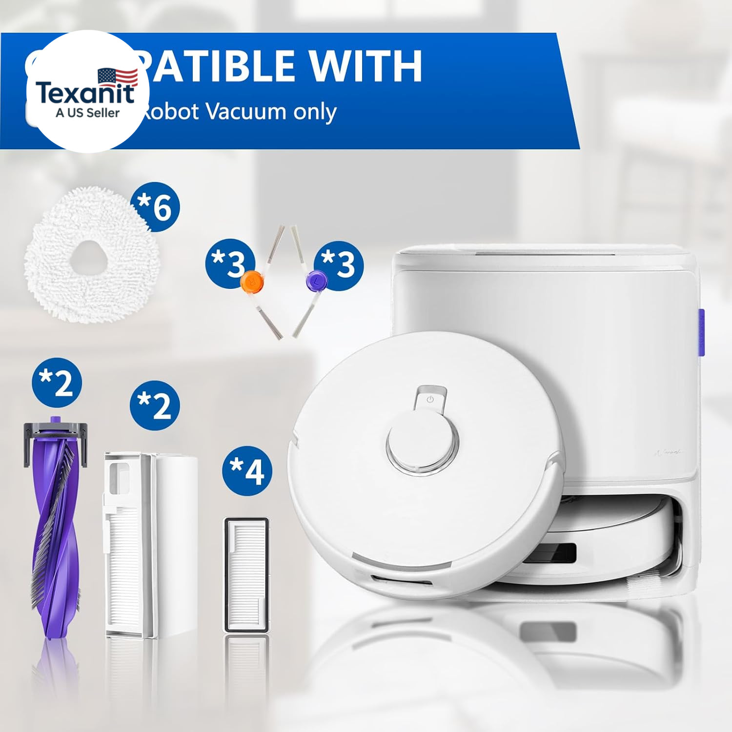 20 Pcs Replacement Vacuum Accessories Kit Compatible with Narwal Freo Pro Robot