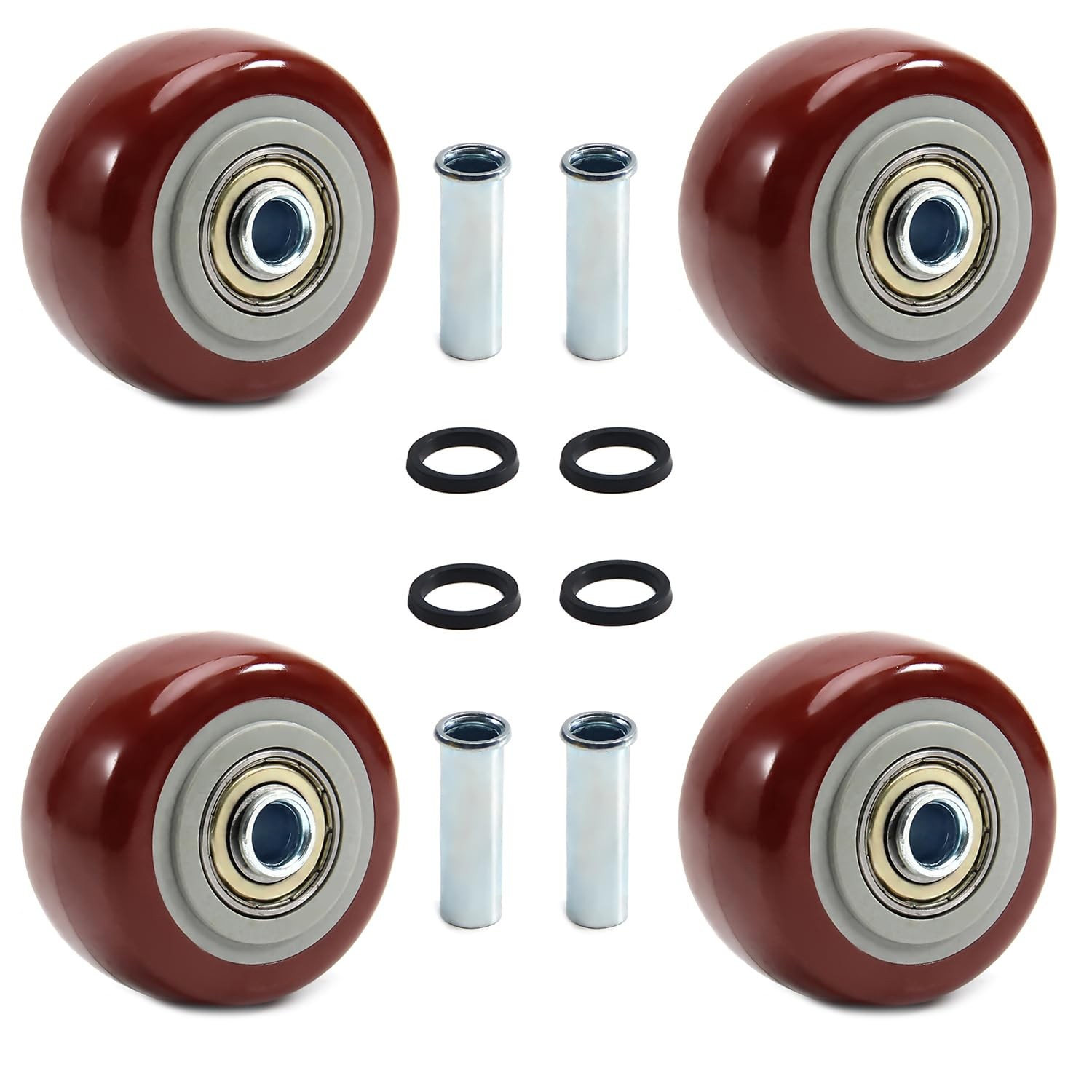 4 PCS 2.5 Inch Caster Wheels Heavy Duty Lockable Bearing Plate 220LBS 100KG