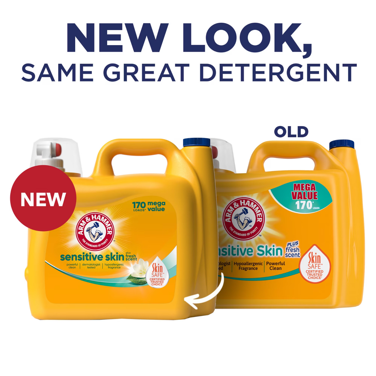 ARM & HAMMER Sensitive Skin Laundry Detergent 170 oz 3-Pack Fast Ship USA