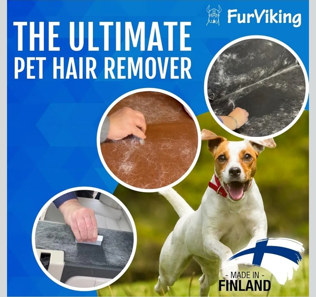 FurViking Pet Hair Remover Ultimate Hair Removal Tool Cat Dog Carpet Scraper