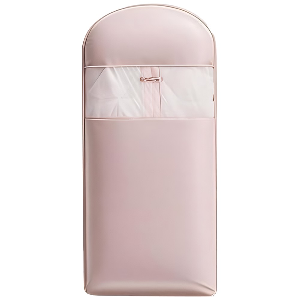 Space Saving Hanging Garment Bag w/ Self Compression Zipper Storage Bag(Pink L)