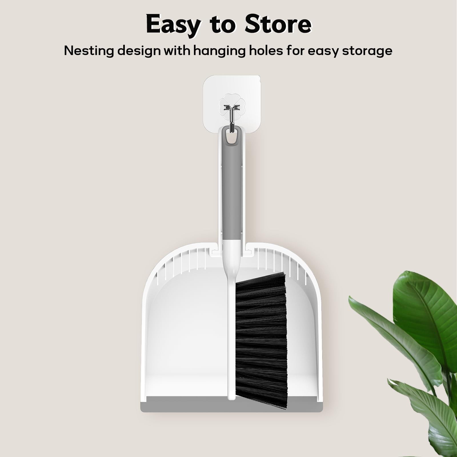 SetSail Small Dustpan and Brush Set Nesting Snap On Handheld Broom and Dust Pan