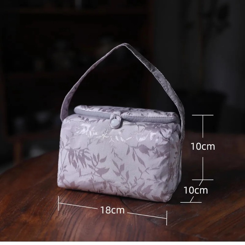 18cm Exquisitely Vintage Chinese Tea Set Storage Bag Thickened Shockproof Pouch
