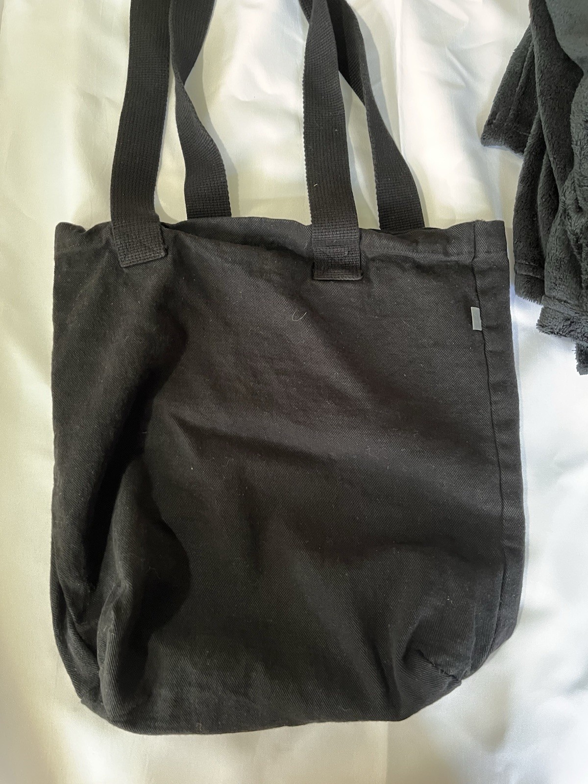 Reusable Large Canvas Tote Bag 14×14 Black/White/Green Smiley All-Over Cash App