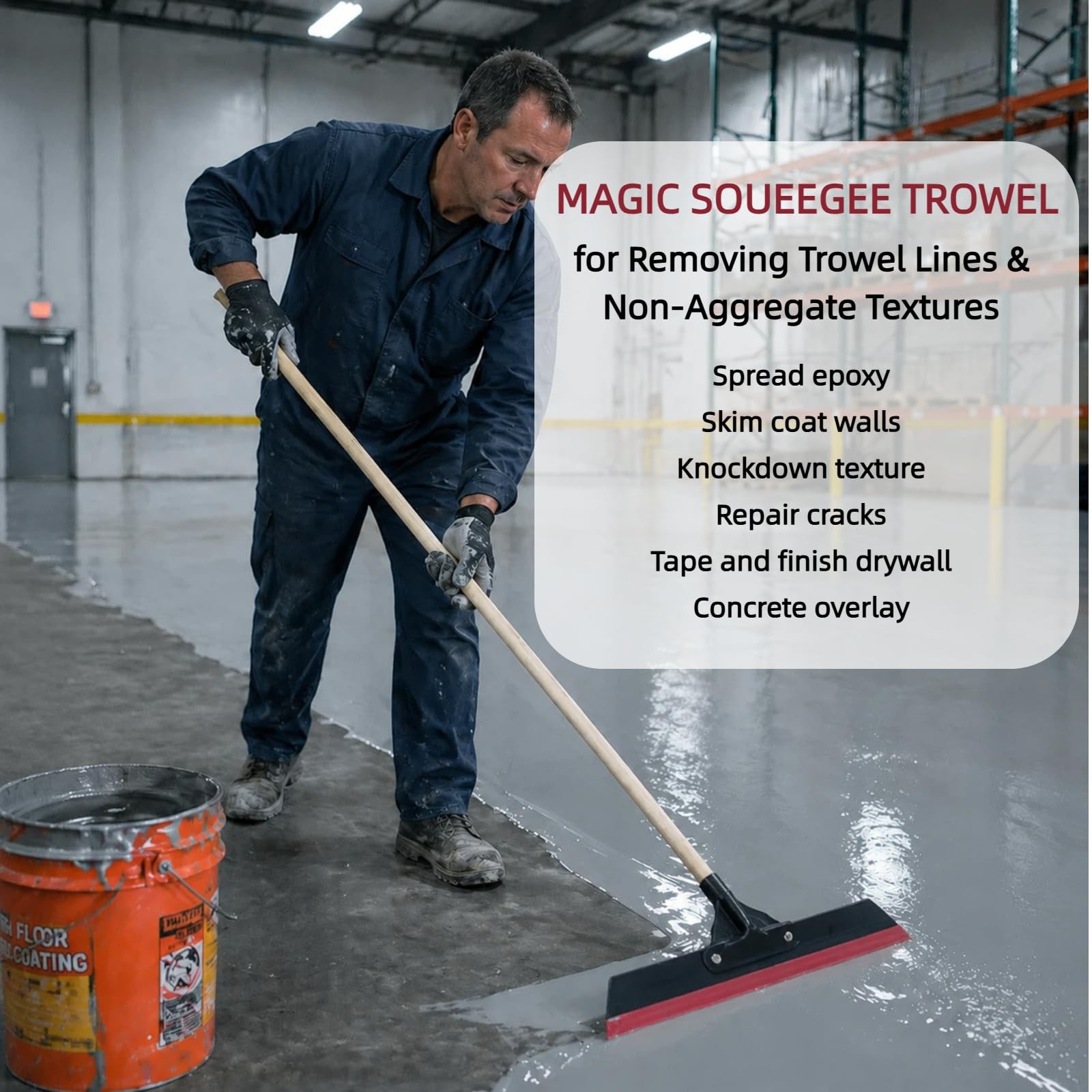 14in Magic Squeegee Trowel, Epoxy Spreader Trowel with Flexible Blade, Smooth…