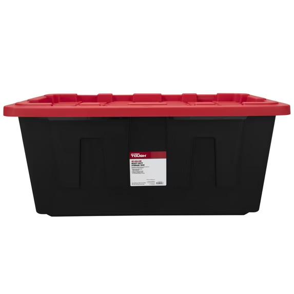 Hyper Tough 2pk 40gal Heavy Duty Storage Container Black Red