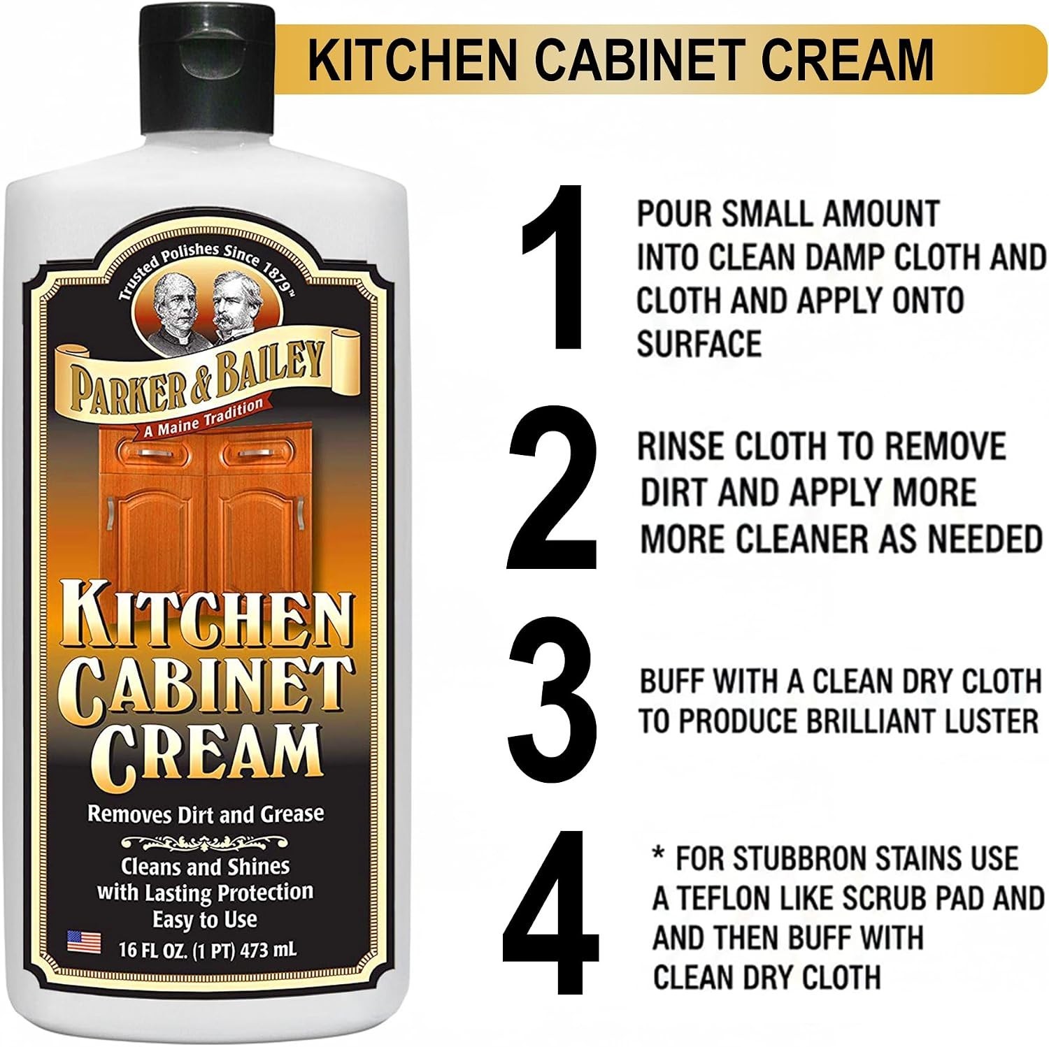 Parker and Bailey Kitchen Cabinet Cream-Wood Cleaner-Grease Remover 16 oz 1