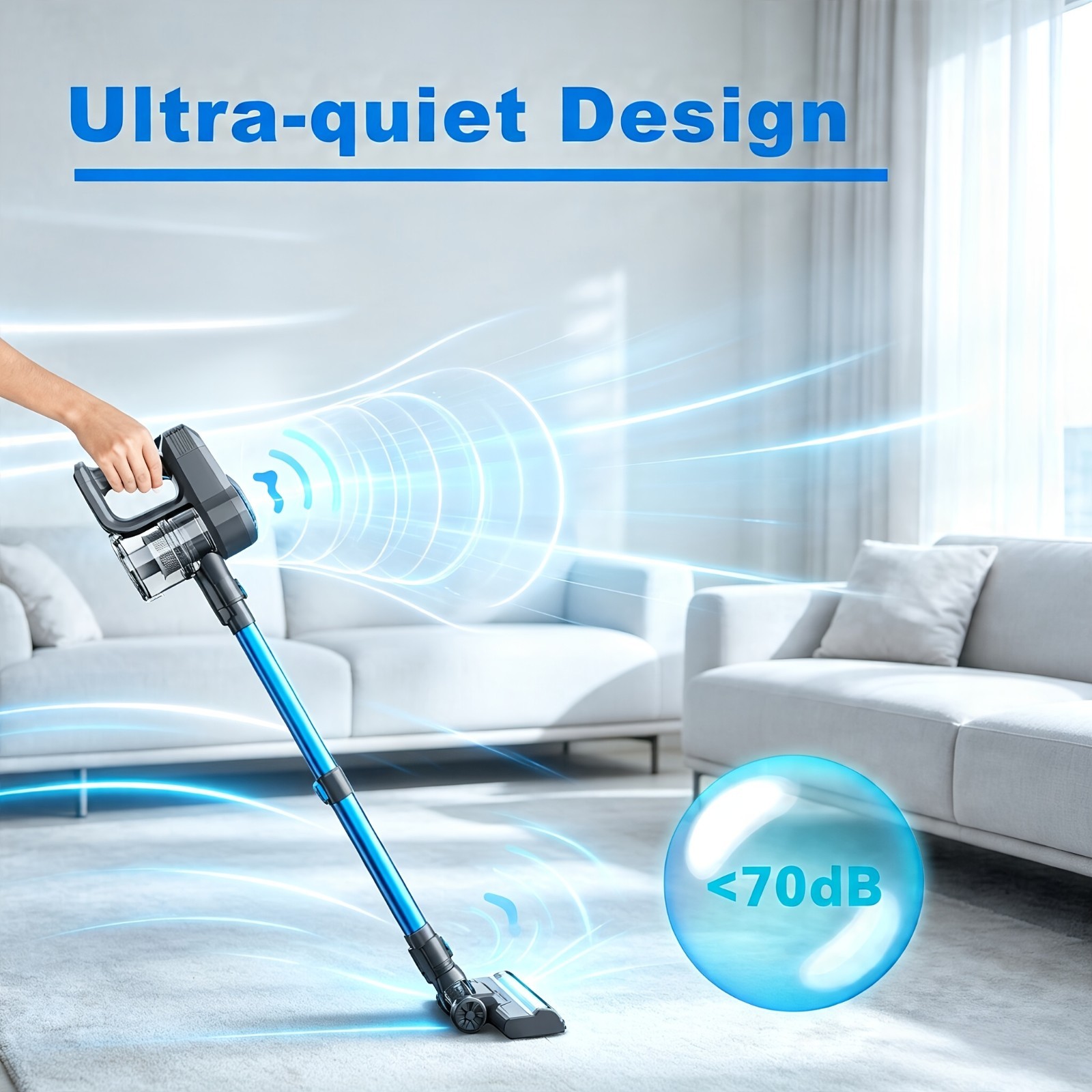 INSE Cordless Vacuum Cleaner, 45KPa Handheld Vacuum Cleaner, 6-in-1 Vacuum Clean