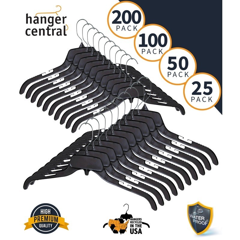 Heavy-Duty Recycled Plastic Clothes Hangers W/ Swivel Hook All Clothing Types US